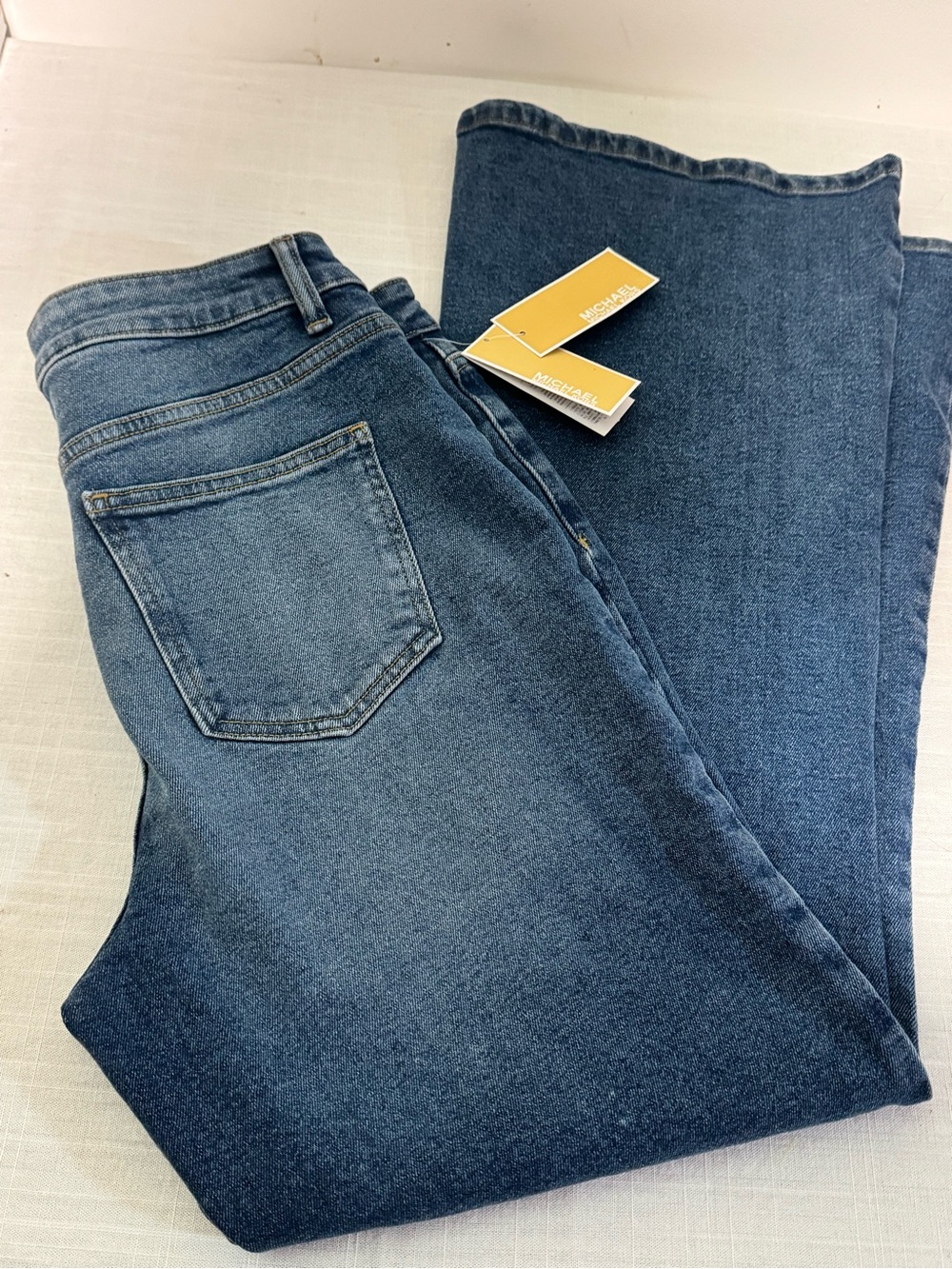 Michael Kors Women's Mid to Dark Blue Flare Jeans